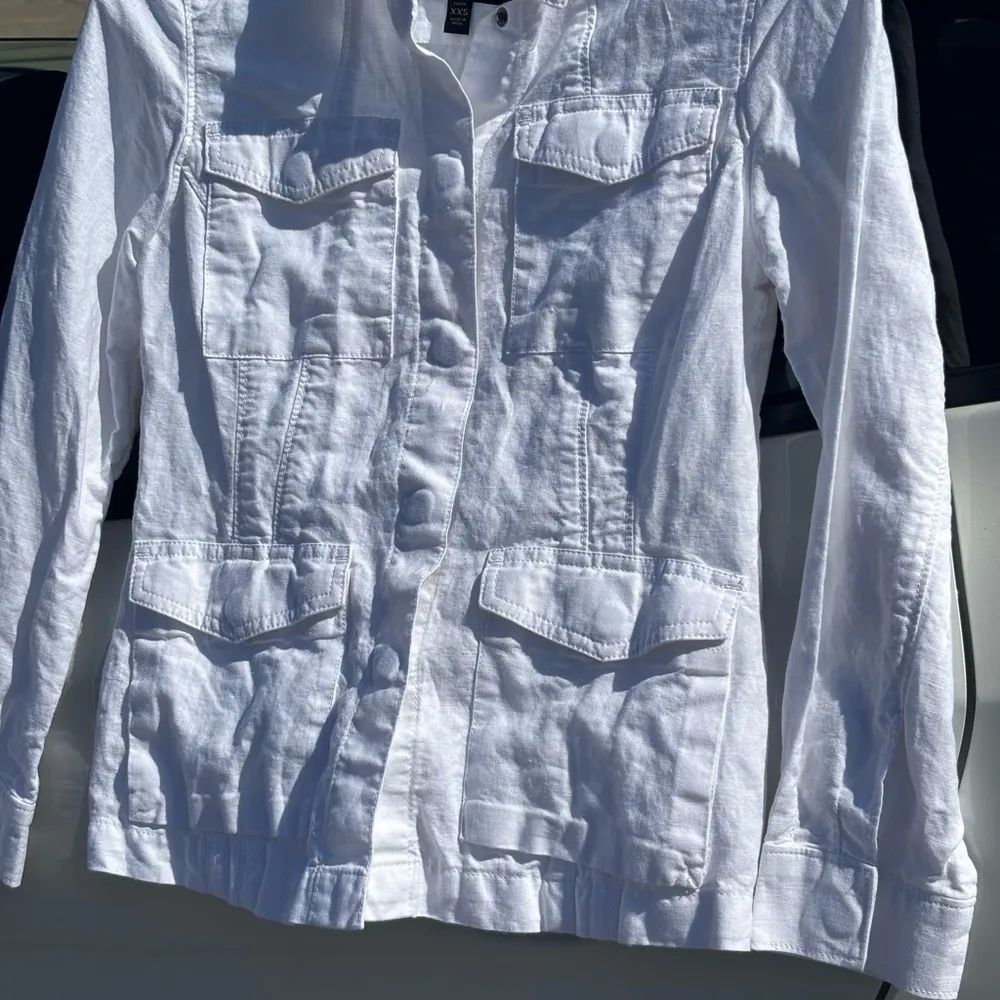 Banana Republic White Linen Jacket XXS - Image 4