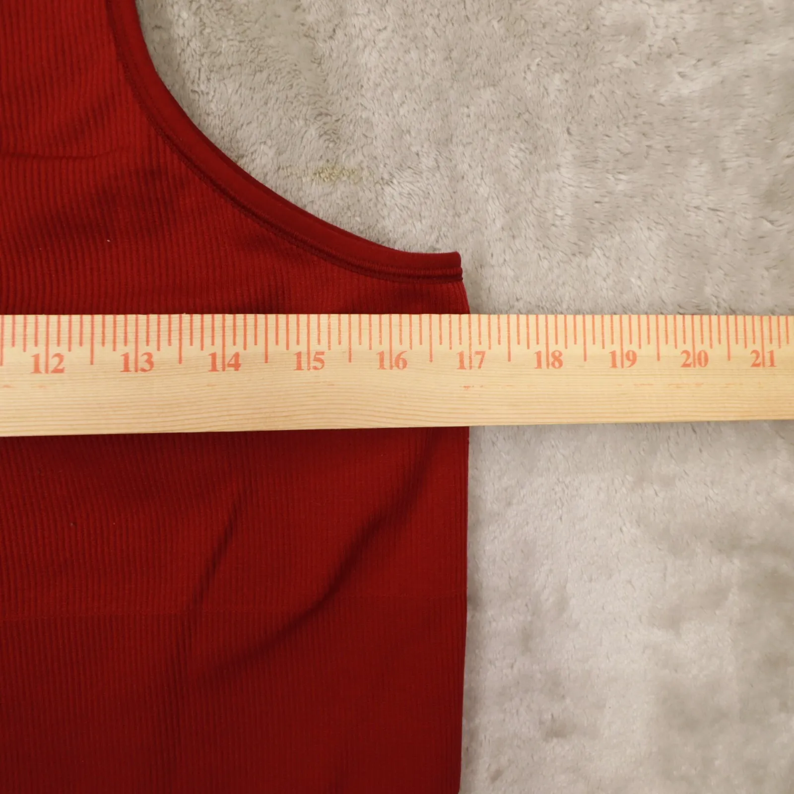 ATHLETA Women's Burgundy Red Aurora‎ Crop Rib Tank V-Neck size 1X style 556403 - Image 6