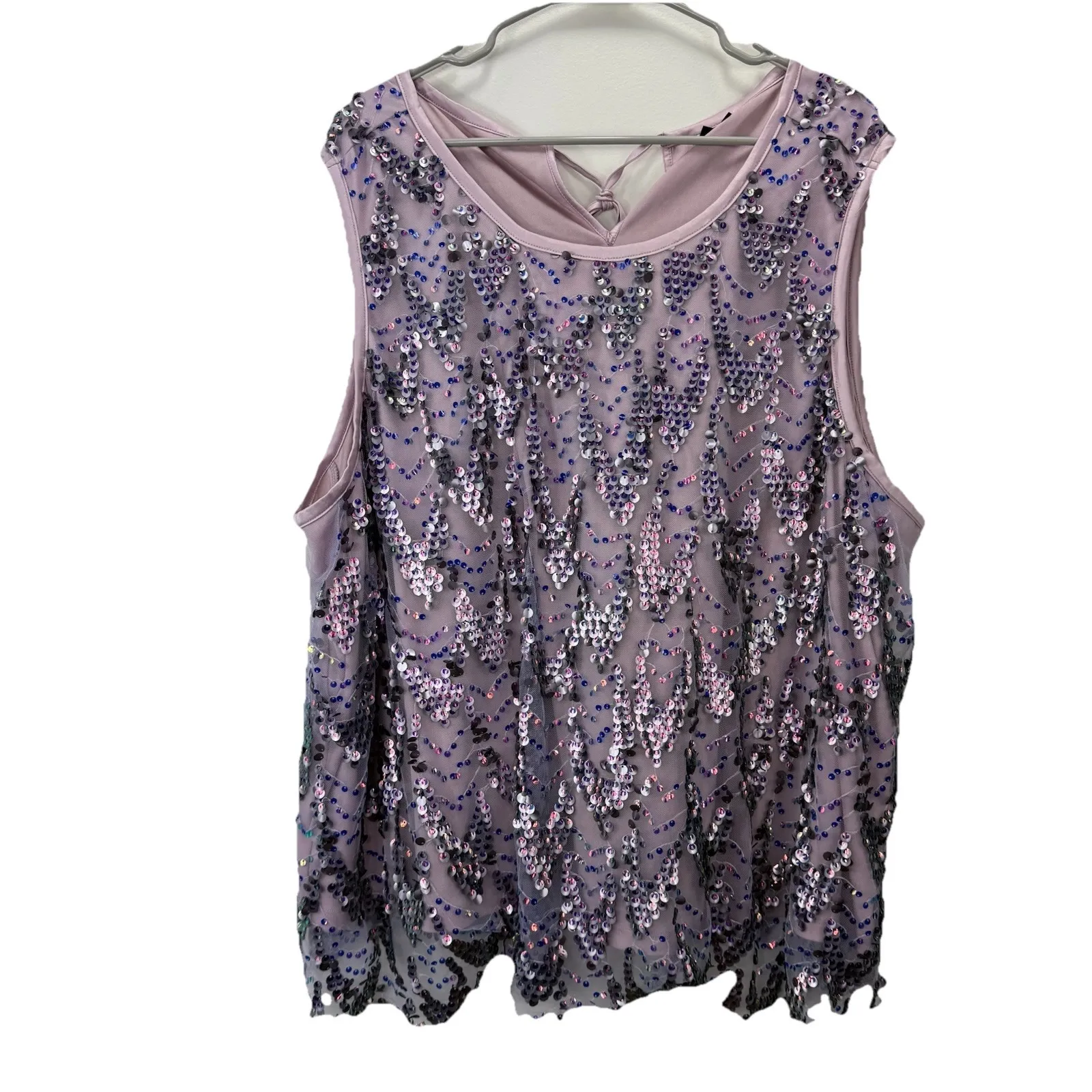 Torrid Pink Purple Sequin Shell Sleeveless Top Size 2X‎ Glam Concert Festival - Image 6