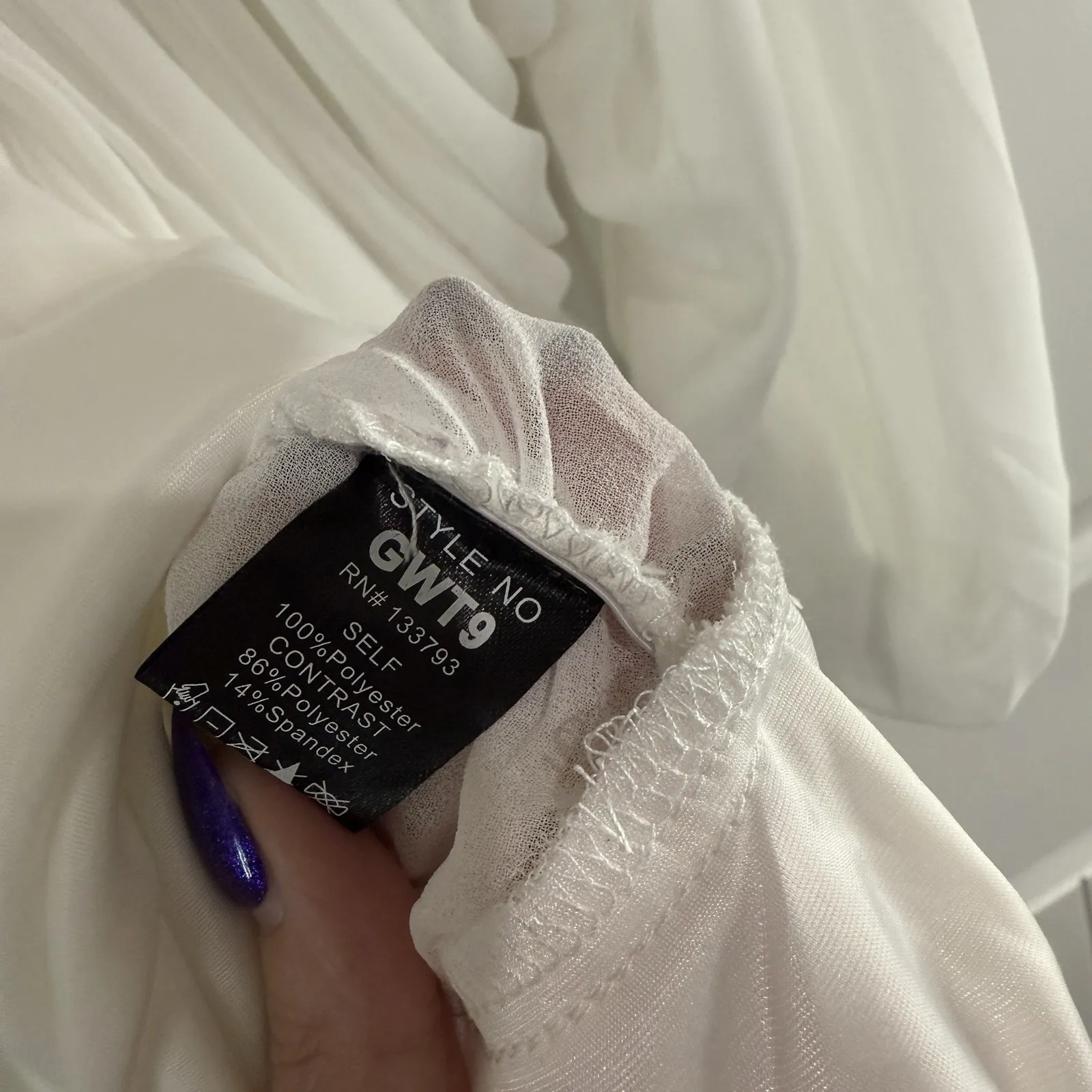 Womens‎ POL White Sheer Boho  Top Sz Small Zipper Closure - Image 6