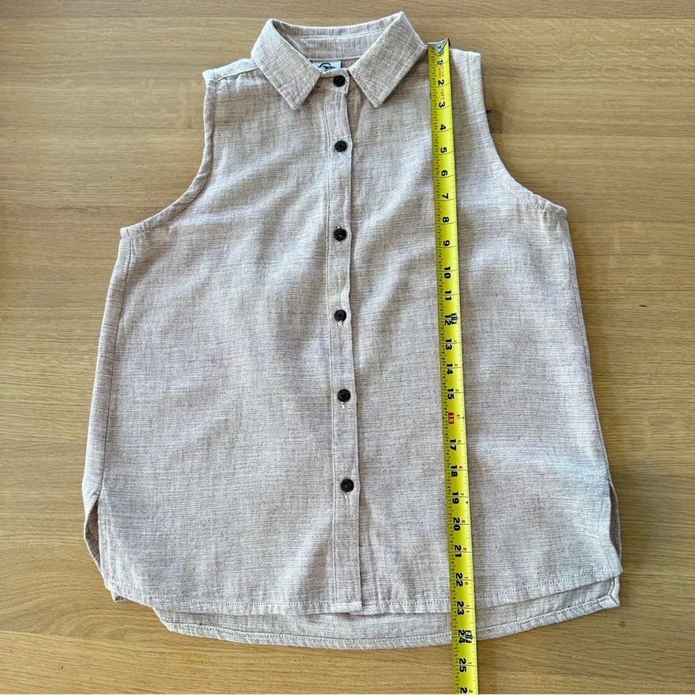 Vintage Woven 100% Cotton Sleeveless Button Up Unique Batik Sz M Earthy Indie - Image 10