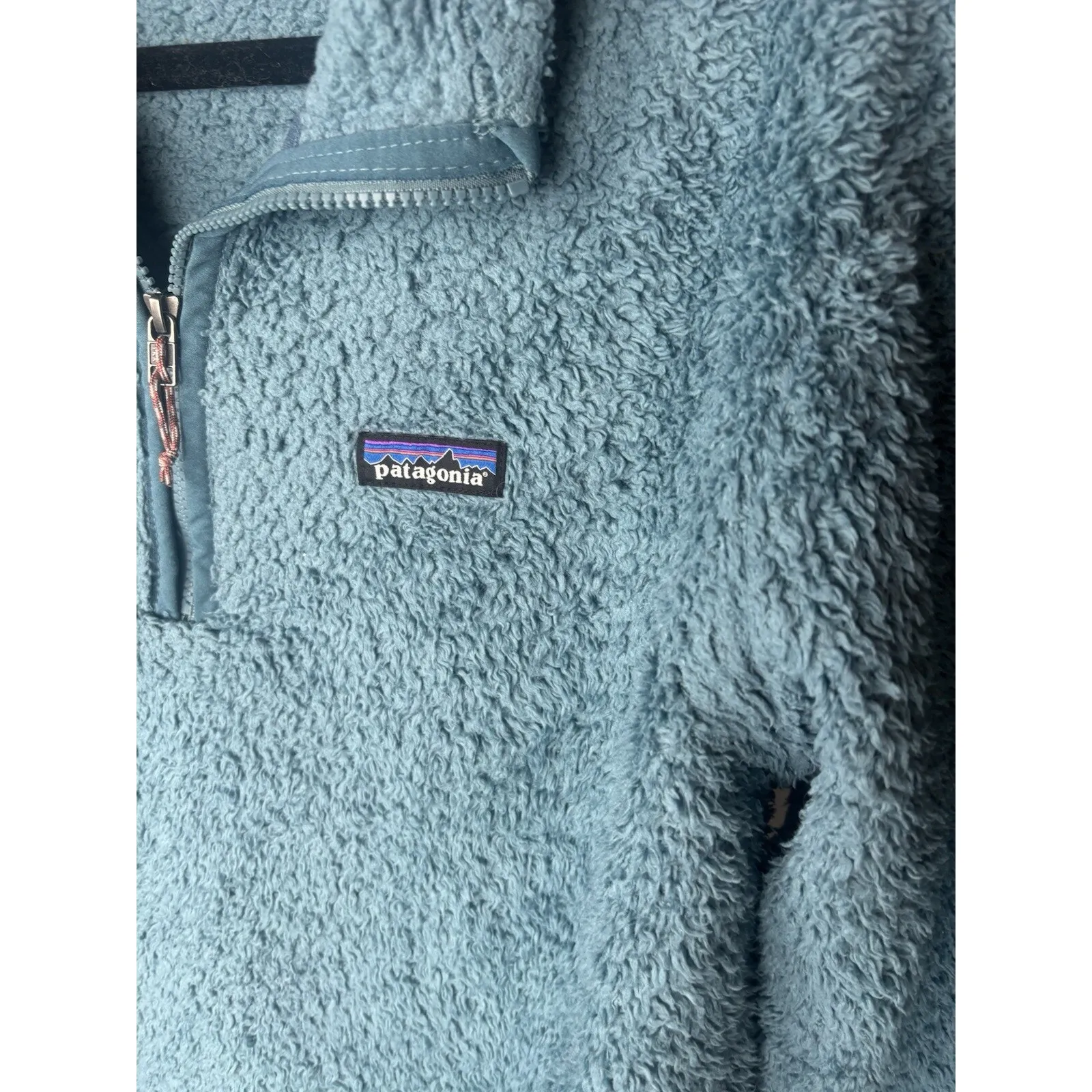 Patagonia Women Small Blue Fleece Pullover 1/4 Zip Hiking Outdoor Logo - Image 3