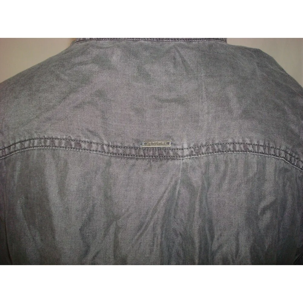 New Womens NWT L Grey Wash Azul PrAna Top Tencel Short Sleeve Casual Comfy Light - Image 4