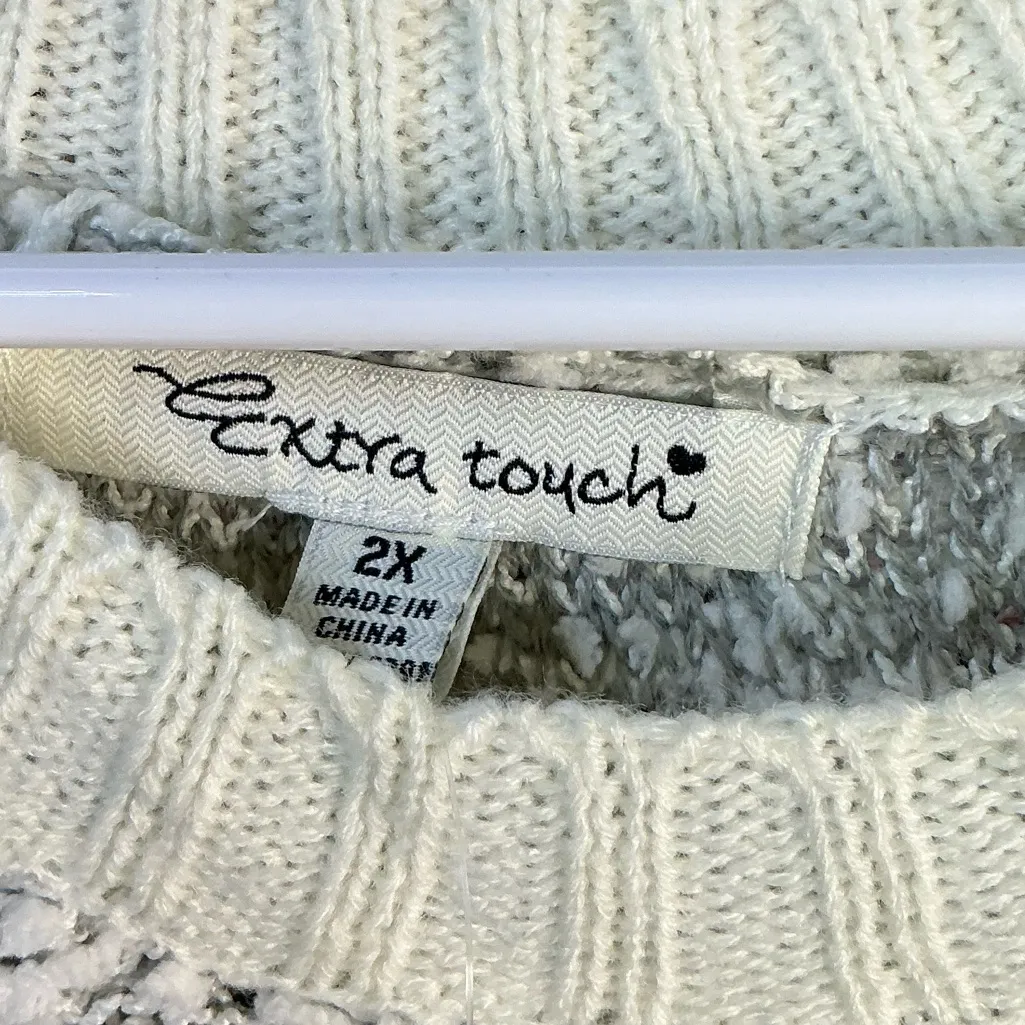 Extra Touch Cream Dress with Black Details White Size 2X - Image 4