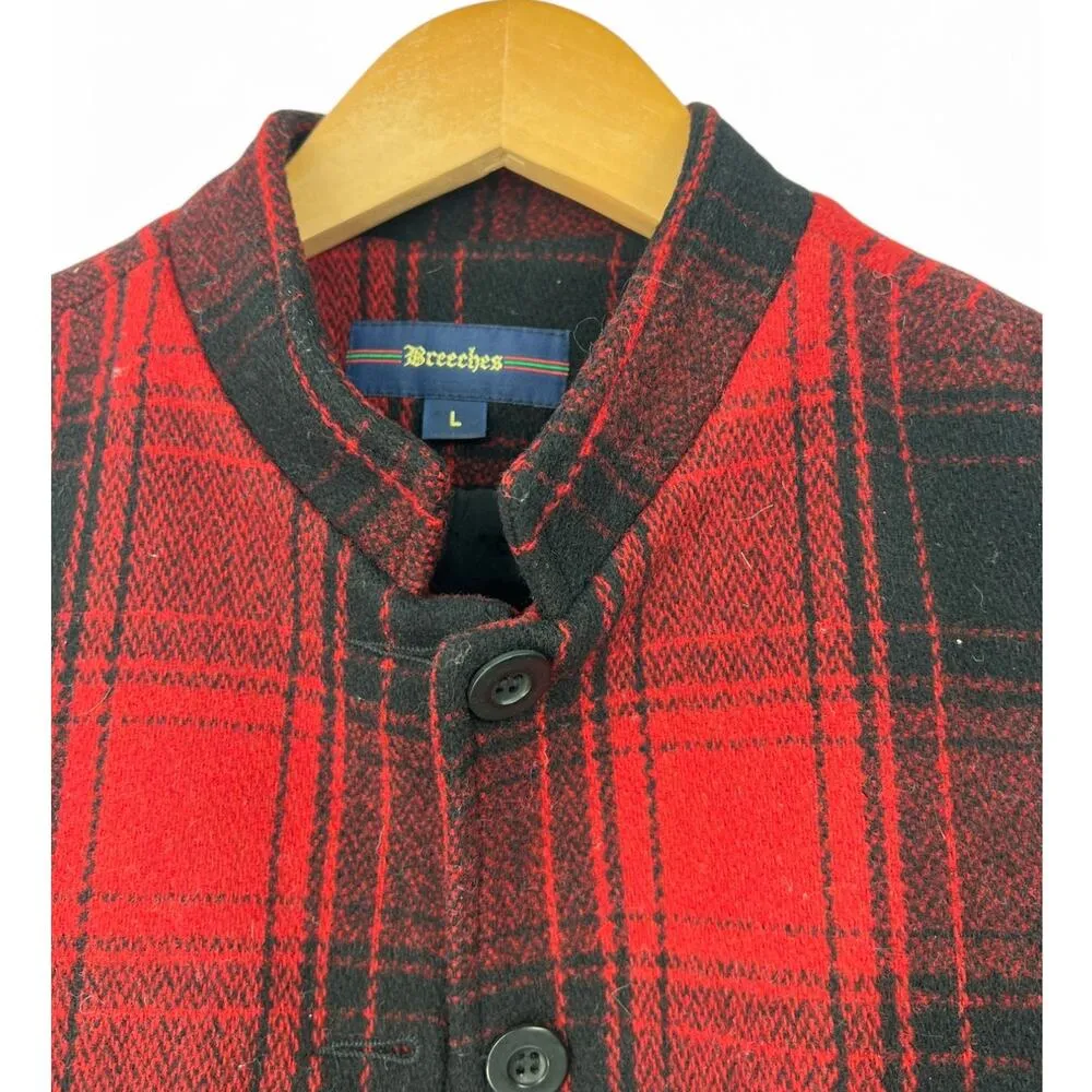 Vintage Women's Breeches London L Plaid Wool Vest Sleeveless Top Jacket Red Size L - Image 2
