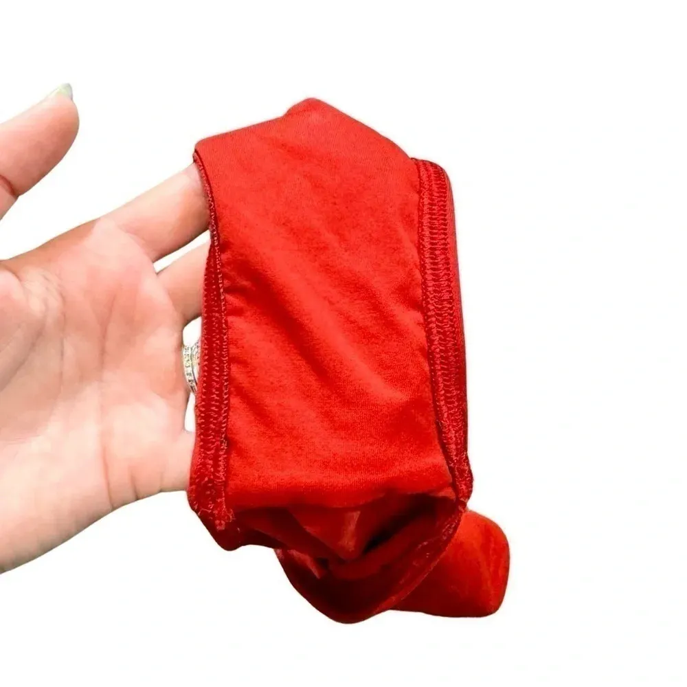 DnuD Paris 2 Piece Bikini Swimsuit: Essential Triangle Neck Bra+Panties Scarlet Red Size 4 - Image 7