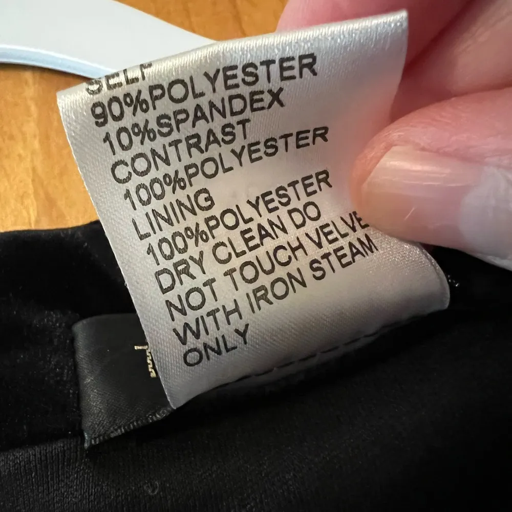 Tadashi Shoji Black Velvet Blazer Jacket Designer Full Back Zipper Party Large - Image 10