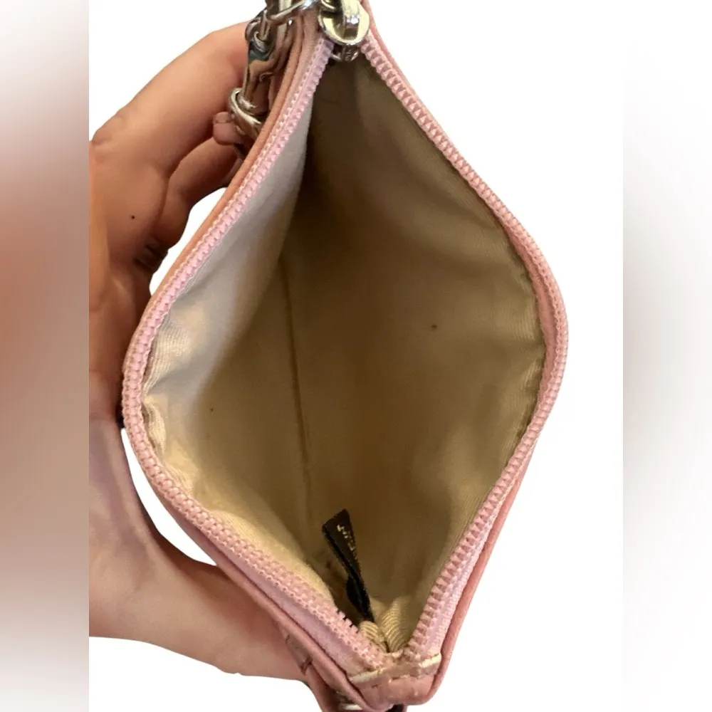 Elegant Pink Pebbled Leather Wristlet Wallet - Image 3