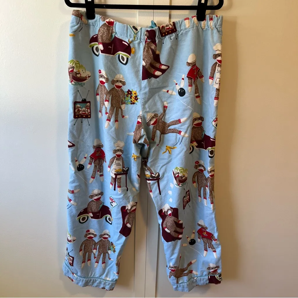Nick & Nora Women’s Sock Monkey Bowling Slumber Pajama Pants Size Large - Image 3