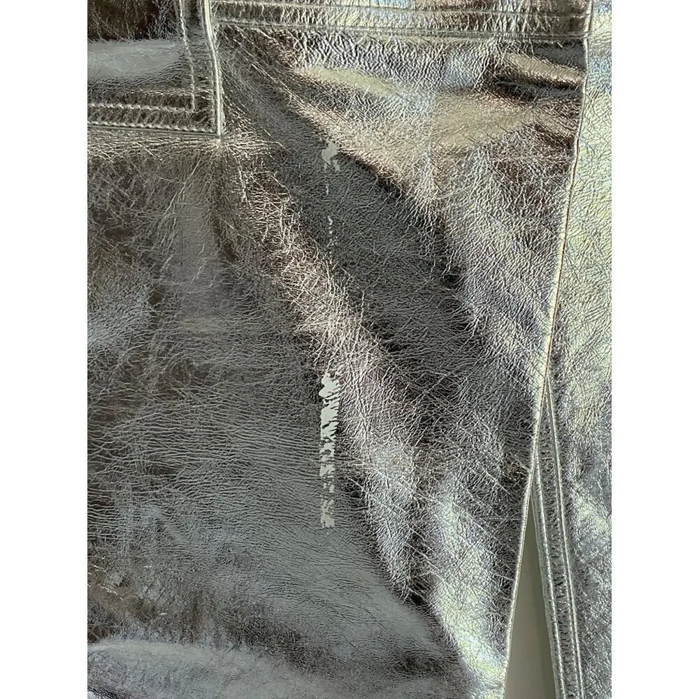 Interior The Sterling Leather Pants in Aluminum Silver 2 New Womens Trousers - Image 7