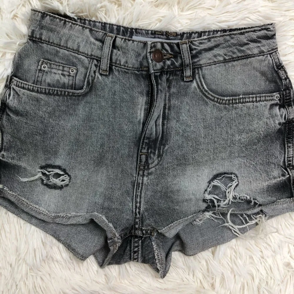 Topshop Moto Hallie High Rise Jeans Shorts Sz 2 - Image 7