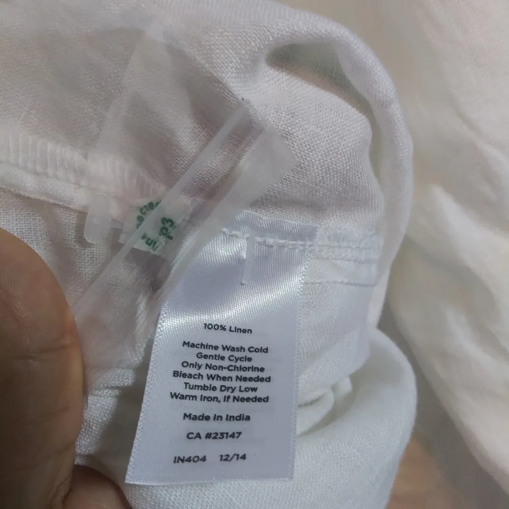 Talbots Ivory White Linen Boyfriend Button-Up Shirt Vacation Beach Natural Sz 2X - Image 6