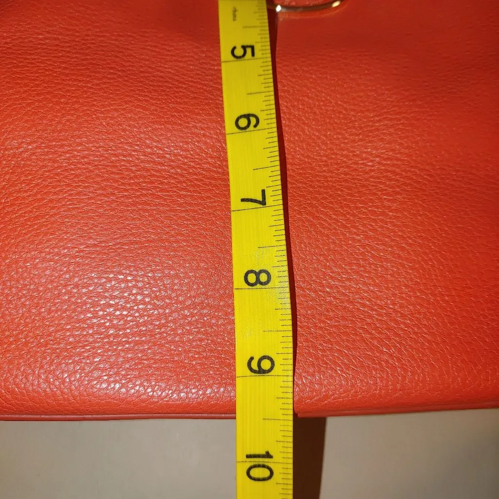 Coach Red Satchel Crossbody Bag Colette Cardinal Pebbled Leather Gold Hardware - Image 5