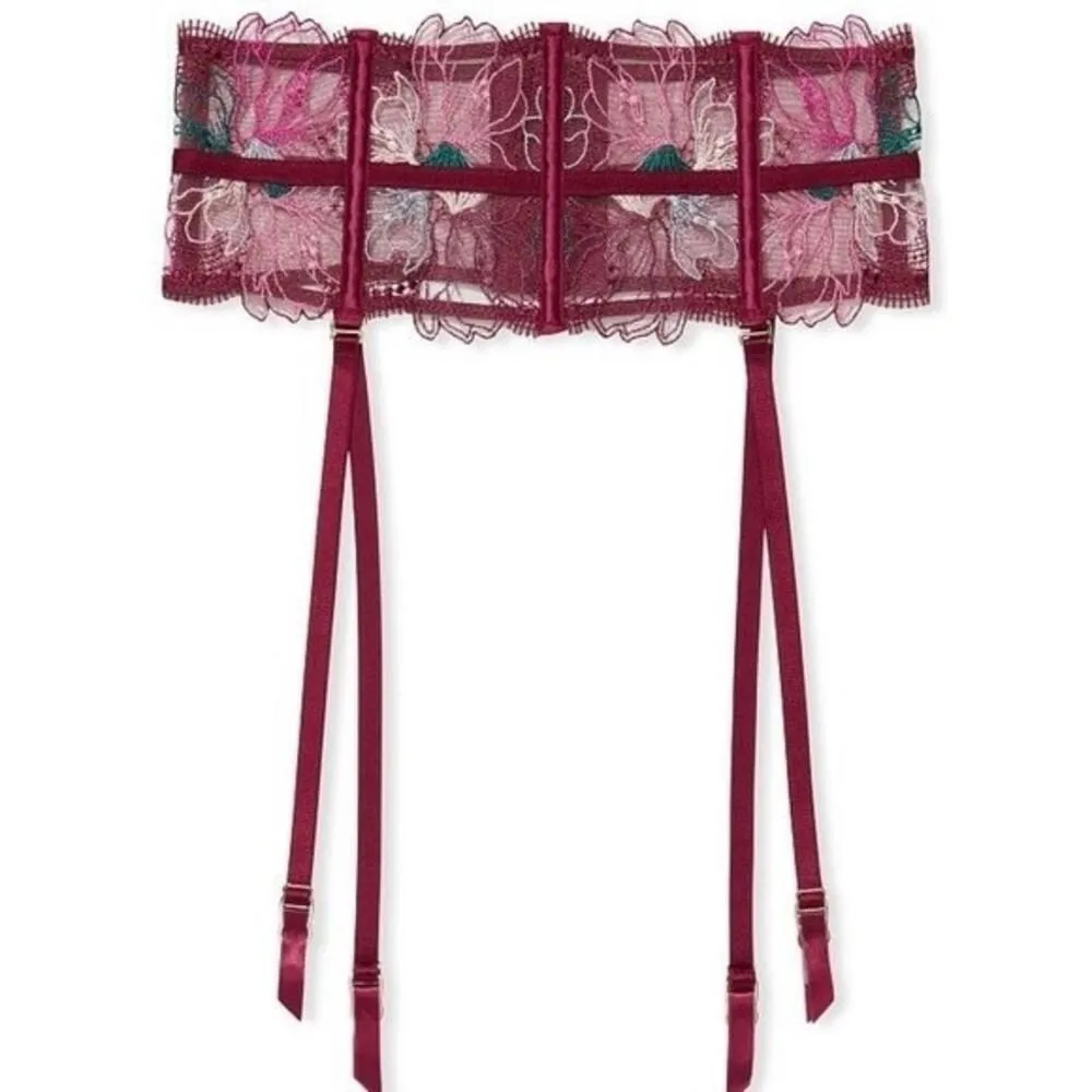 Victoria's Secret Red Floral Waist Cincher/Garter - Image 3