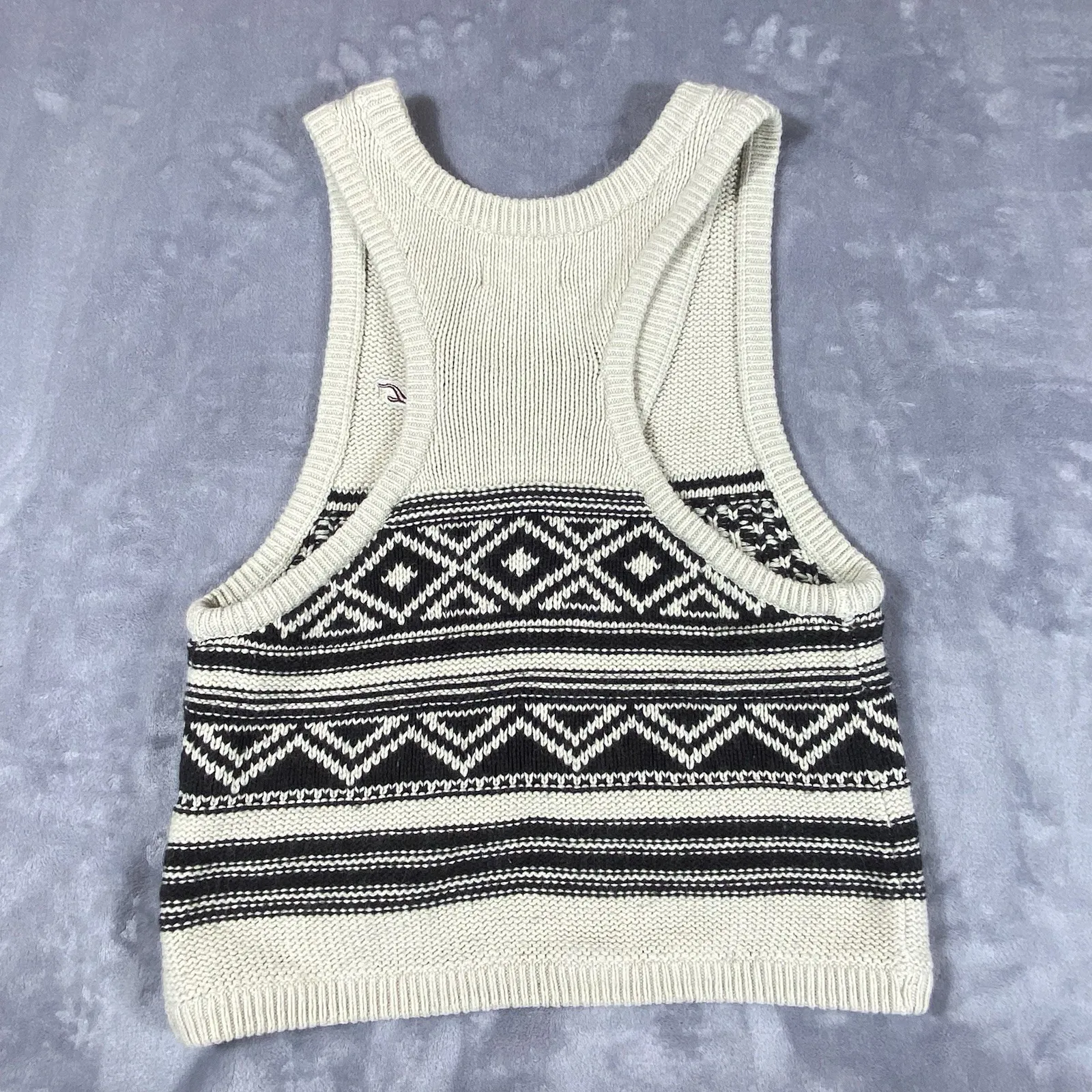Hollister Women's Knitted Vest  Large Y2K  90's Aztec Logo‎ Button Soft Western - Image 14