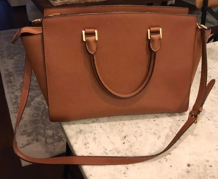 Michael Kors Camel Brown, Doctor Bag With Strap - Image 3