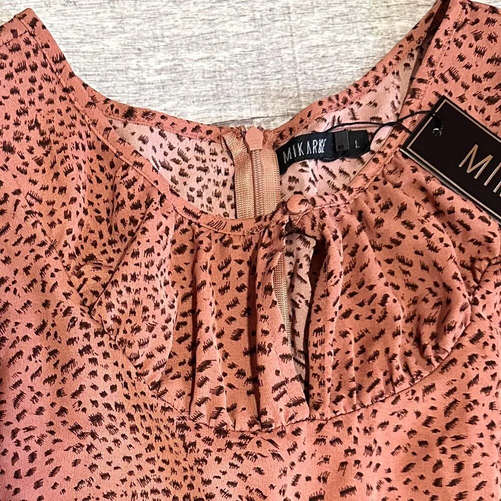 Mikarose Sierra Modest Ditsy Print Maxi Dress NEW Womens L Handkerchief Hem Boho - Image 4