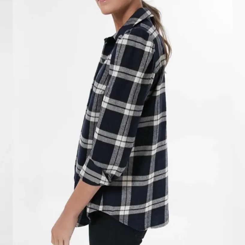 Tuckernuck Saranac Midnight Plaid Flannel Shirt Small - Image 2