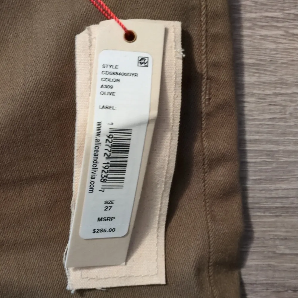 Alice + Olivia Jeans Olive Good High Waist Skinny Size 27 - Image 7