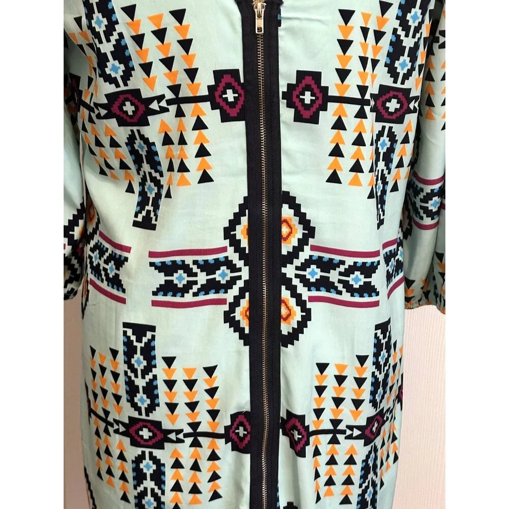 Pink Owl Aztec print Dress/Tunic Top, Size M - Image 4