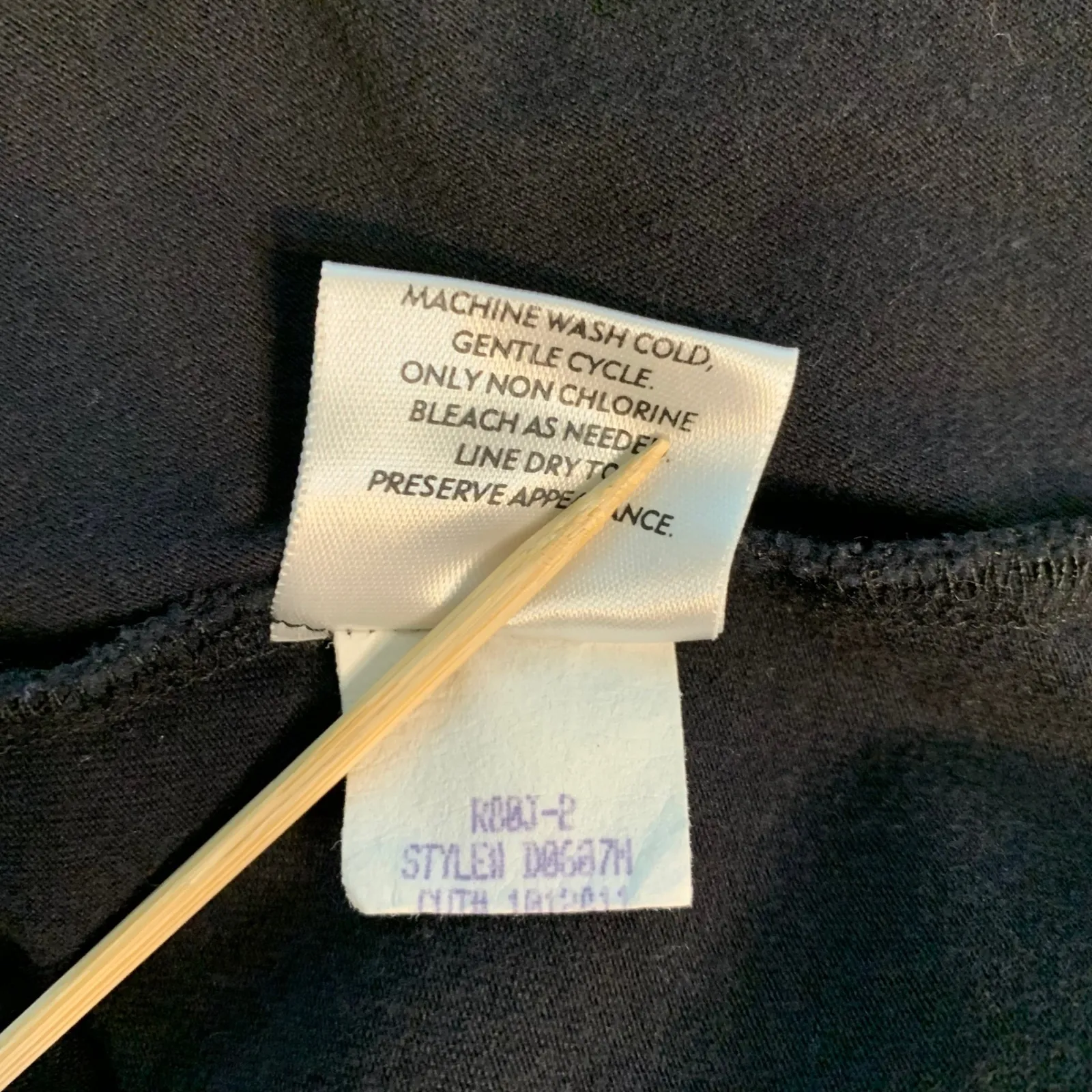 EILEEN‎ FISHER LBD Black Organic Cotton Lycra Short Sleeve T Shirt Dress XS - Image 5