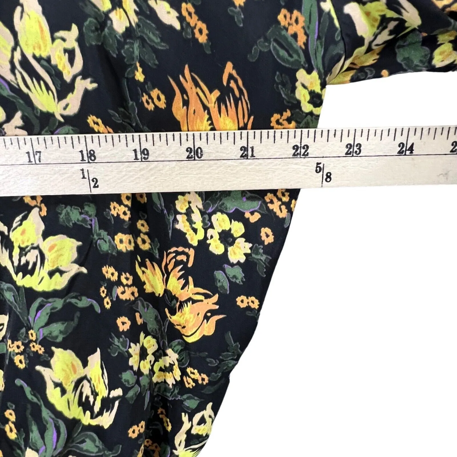 Free People Intimately Elsa Bodysuit Womens S Black Yellow Floral Boho Chic - Image 8