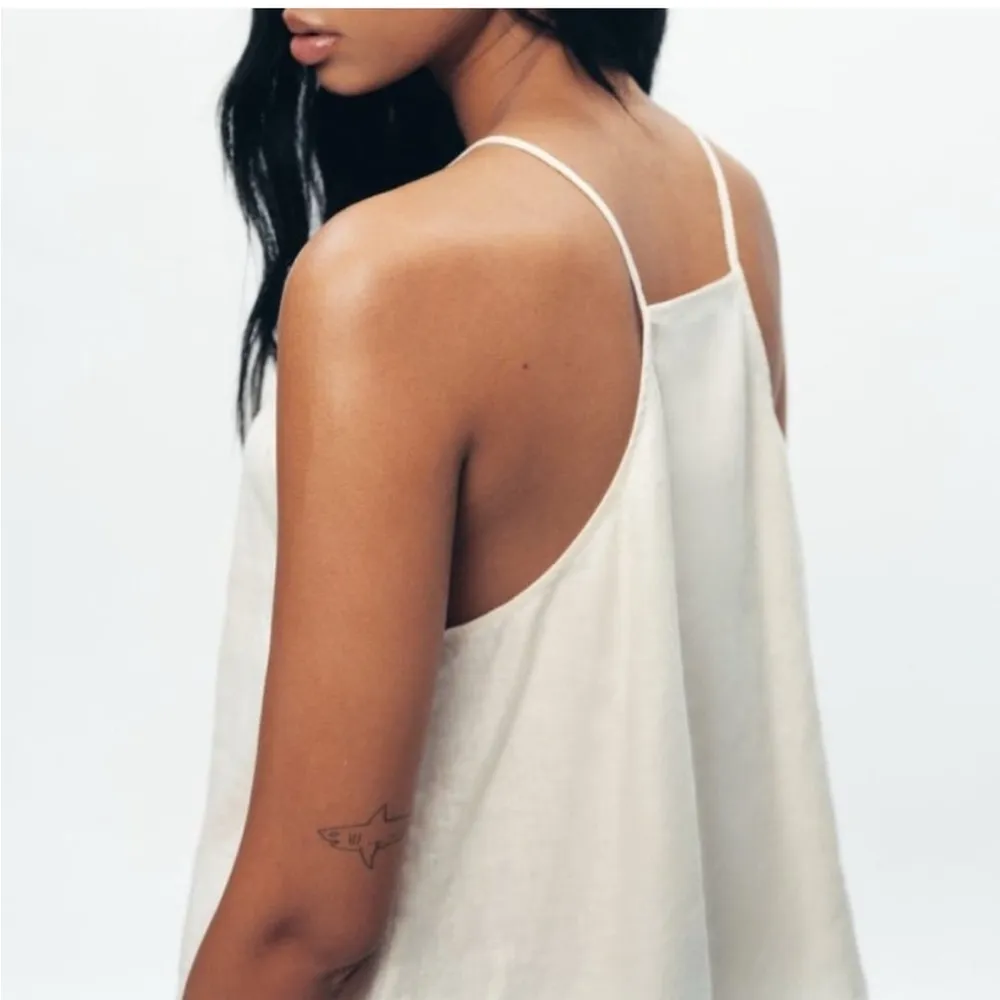 NWT Zara Linen Stone Tank Top in Ivory - Image 10