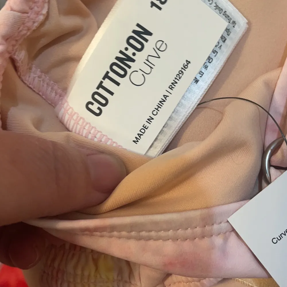 2/$30 Cotton On curve shirred cropped bralette bikini top tie dye 14 new - Image 7