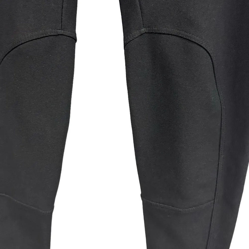 Bar lll Black Ribbed High Rise Pull On Leg Detail Pants Full Length Leggings  L - Image 8