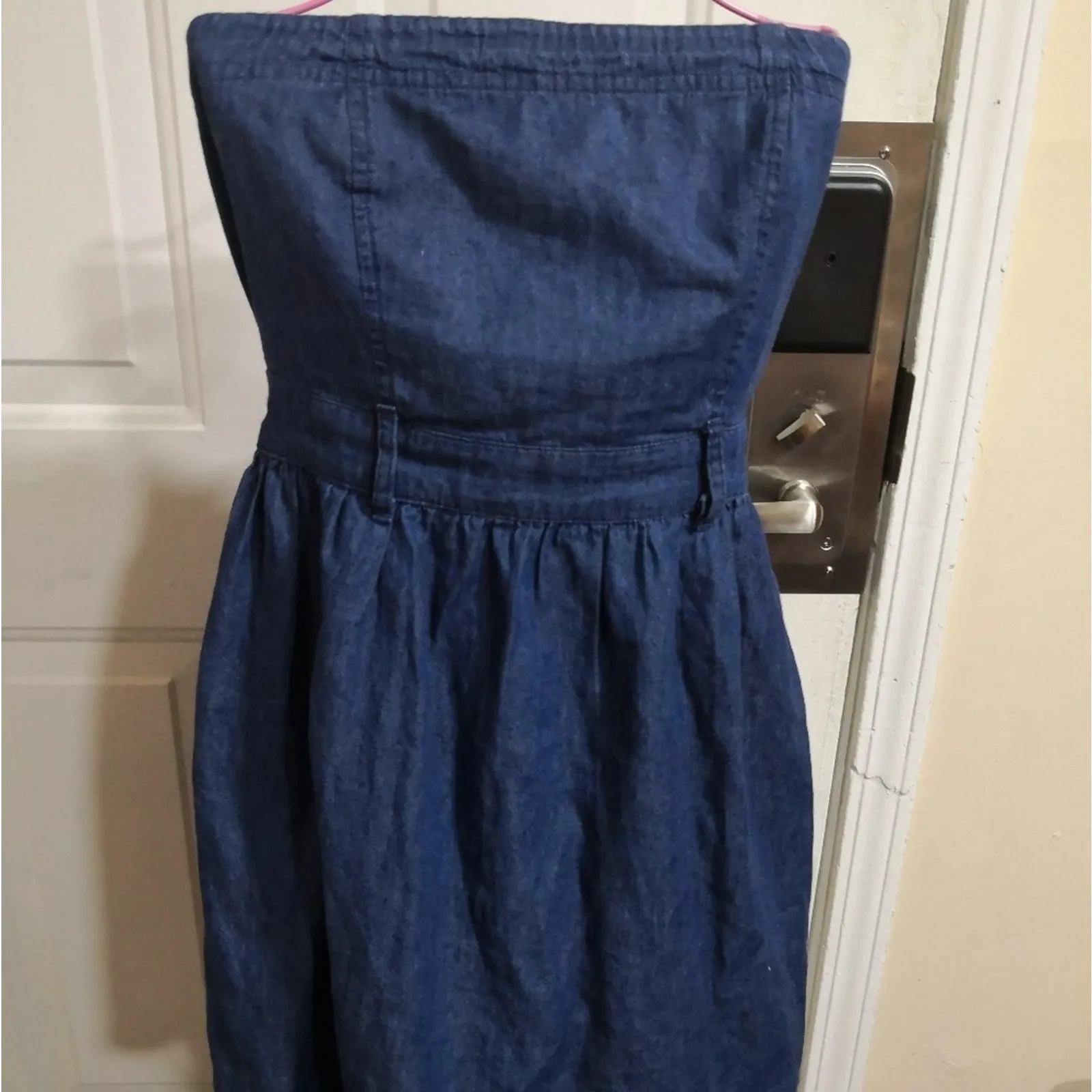 I Love H81 Blue Denim Keyhole Back Jean Dress/Top S Preppy Casual Boho Classic - Image 5