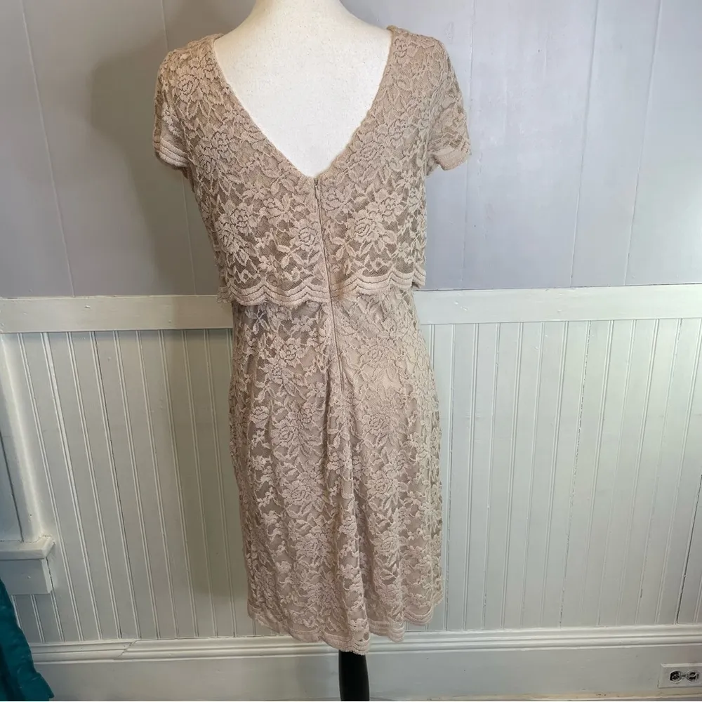 Vintage London Times Blush Lace Midi Dress | Old Money Chic | Size 10 - Image 9