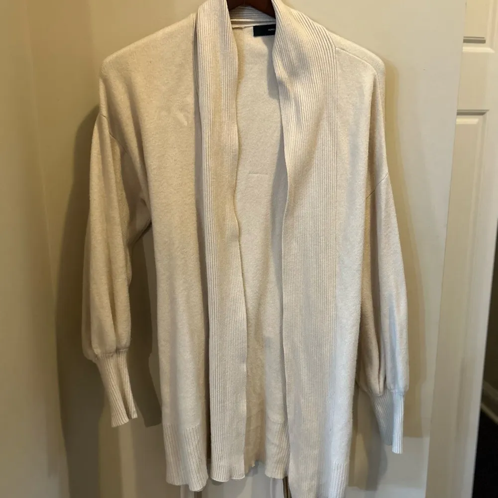 Vero Modo Ivory Open Front cardigan with‎ tie - Image 6