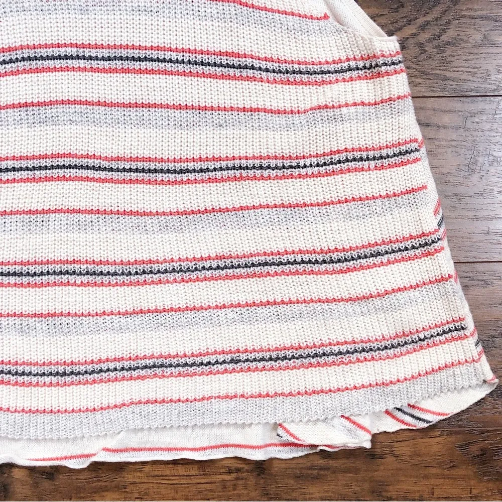 Free People • Sailor Knit Tank striped linen oversized flowy cream red blue - Image 6