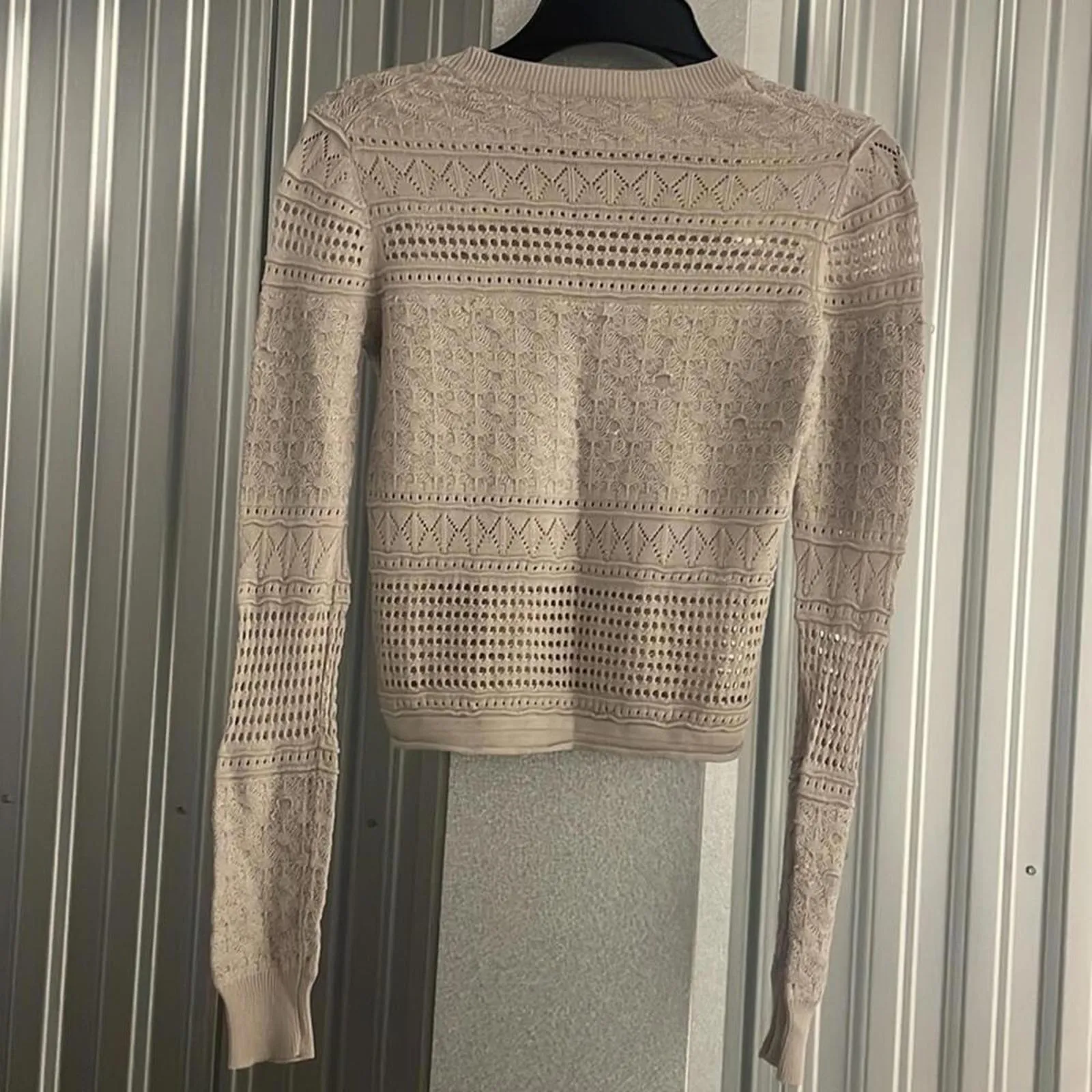 Derek Lam 10 Crosby Tan Silk Blend Cropped Sweater Neutral Minimal - Image 6