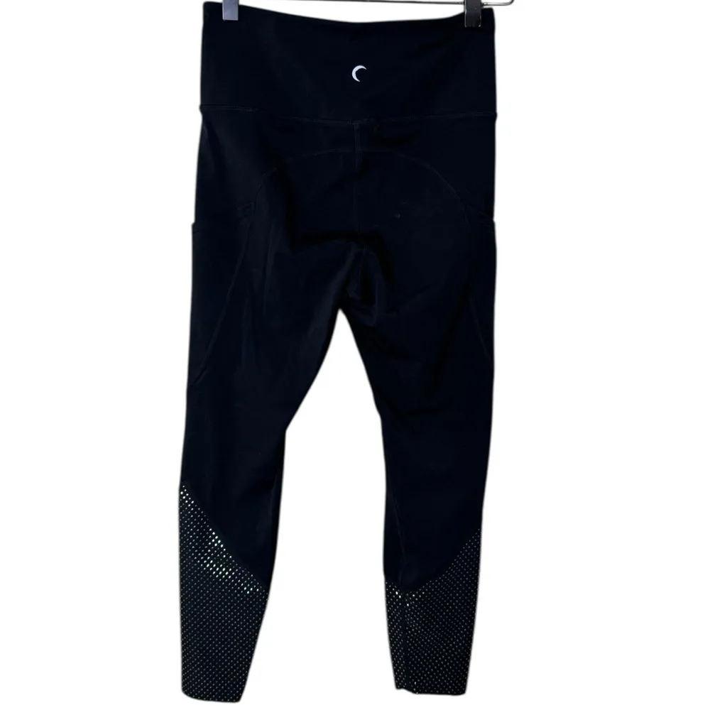 ZYIA Active Women’s Sz 4 Black Leggings Pockets Shiny Dots Ankle - Image 6