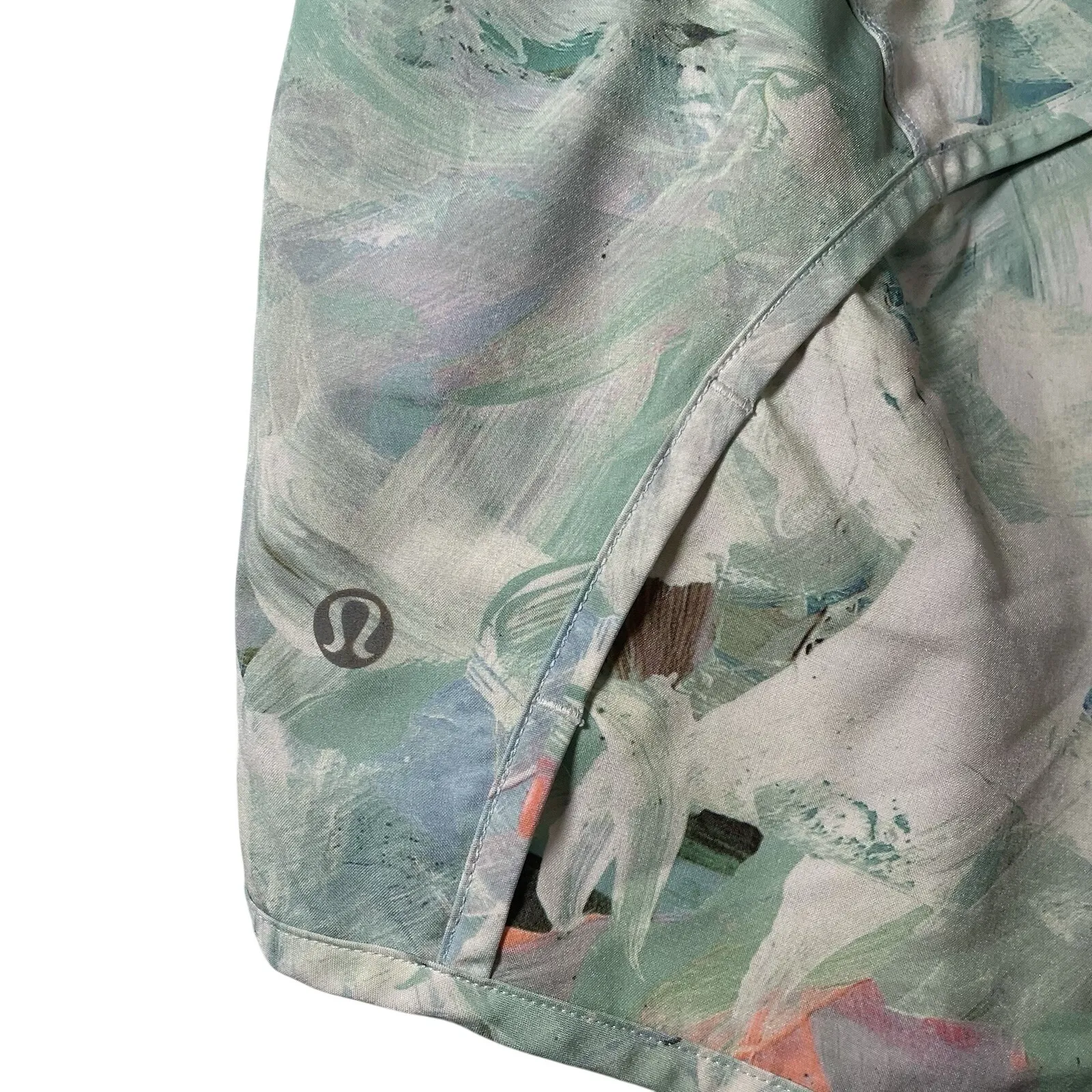 Lululemon Size 8 Run Speed Shorts Frangipani Fresh Teal Green Sz 8 - Image 7