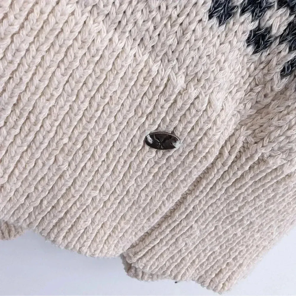 American Eagle AEO Cardigan Sweater Size Small S Striped Shawl Collar Knit Open - Image 5