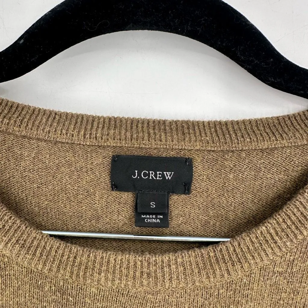 J. Crew‎ Military Green Cotton Wool Blend Sweater Size Small Oversized - Image 3