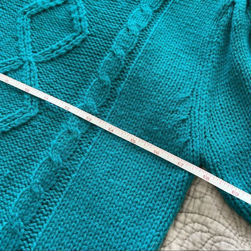 ✨ Vintage Jeana Women’s Teal Sweater Medium Blue - Image 6