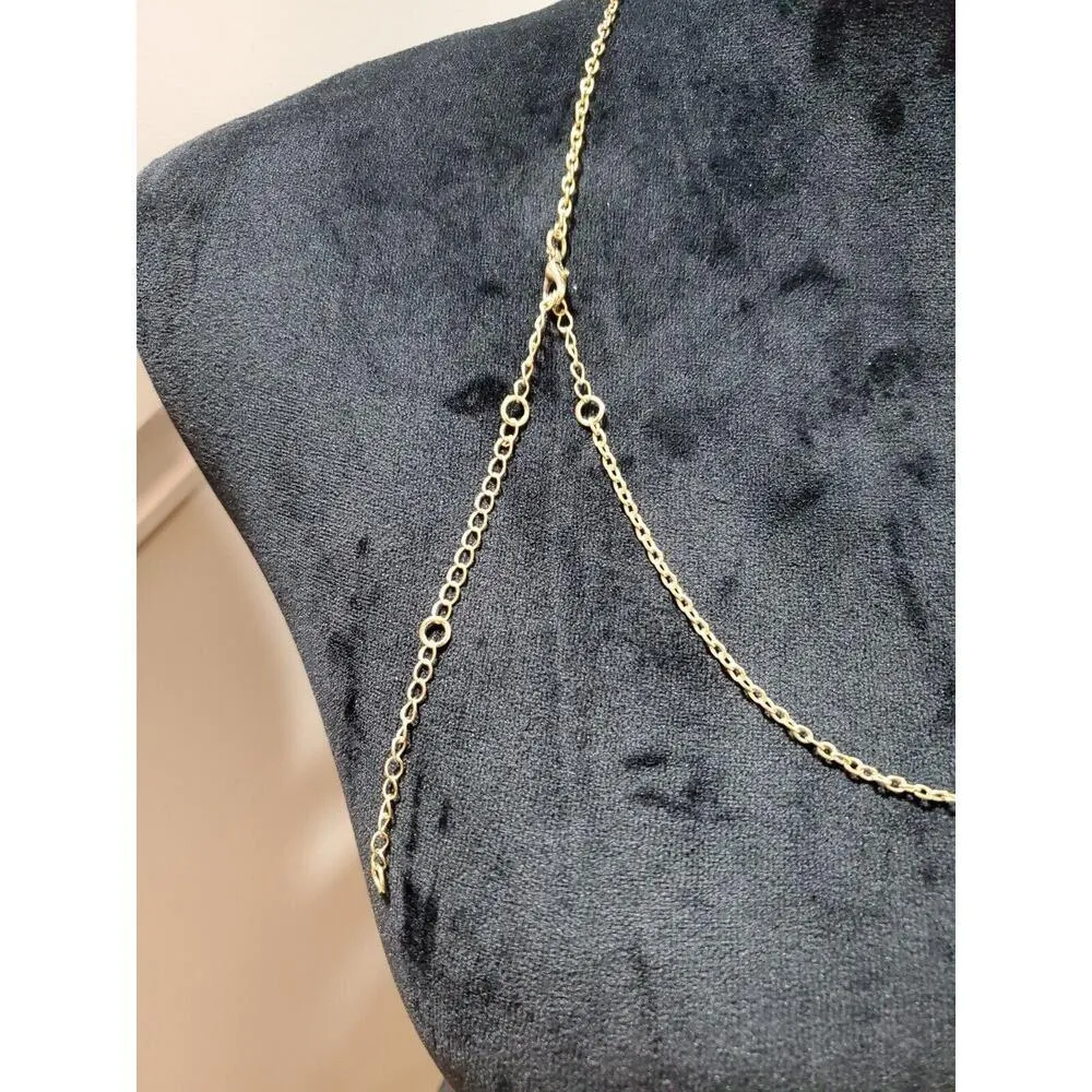 Women's Gold Tone Green and Yellow Bubble Beaded Tassel Pendant Necklace - Image 6