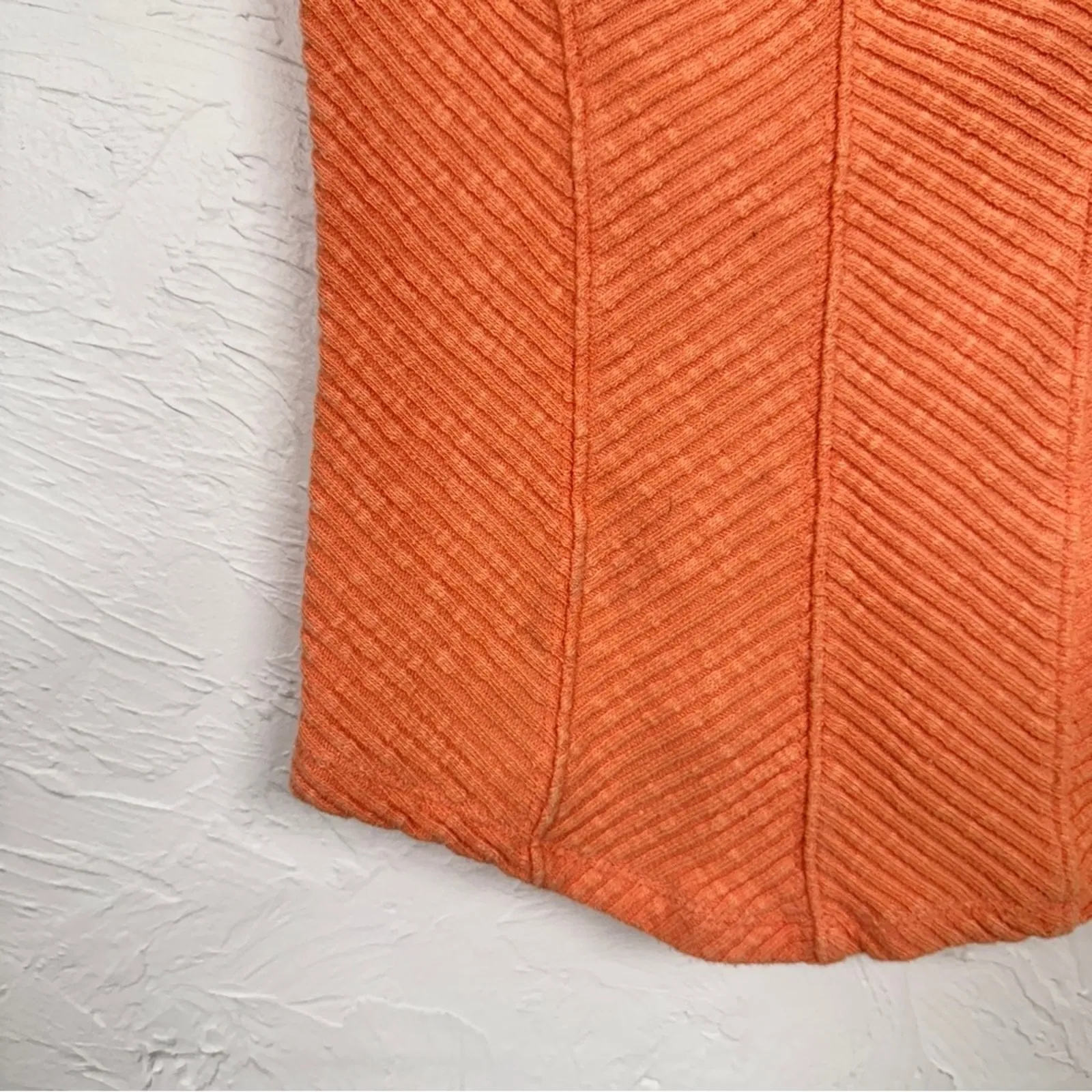 Free People Orange Ribbed Sweetheart Neckline Top Womens S Tank Shirt Casual - Image 2