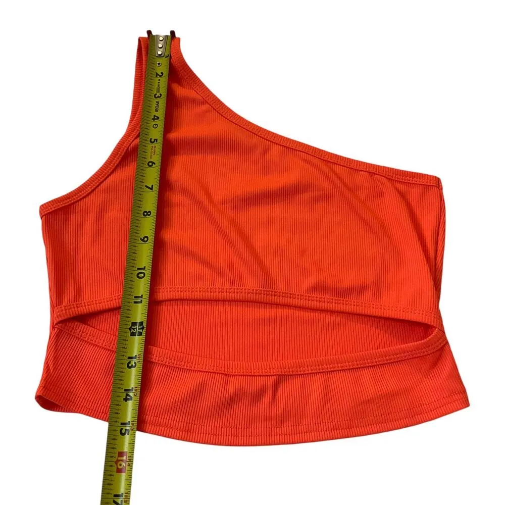 Shein Orange One Shoulder Crop Top Women Size 6 NWT | 8-1 - Image 6