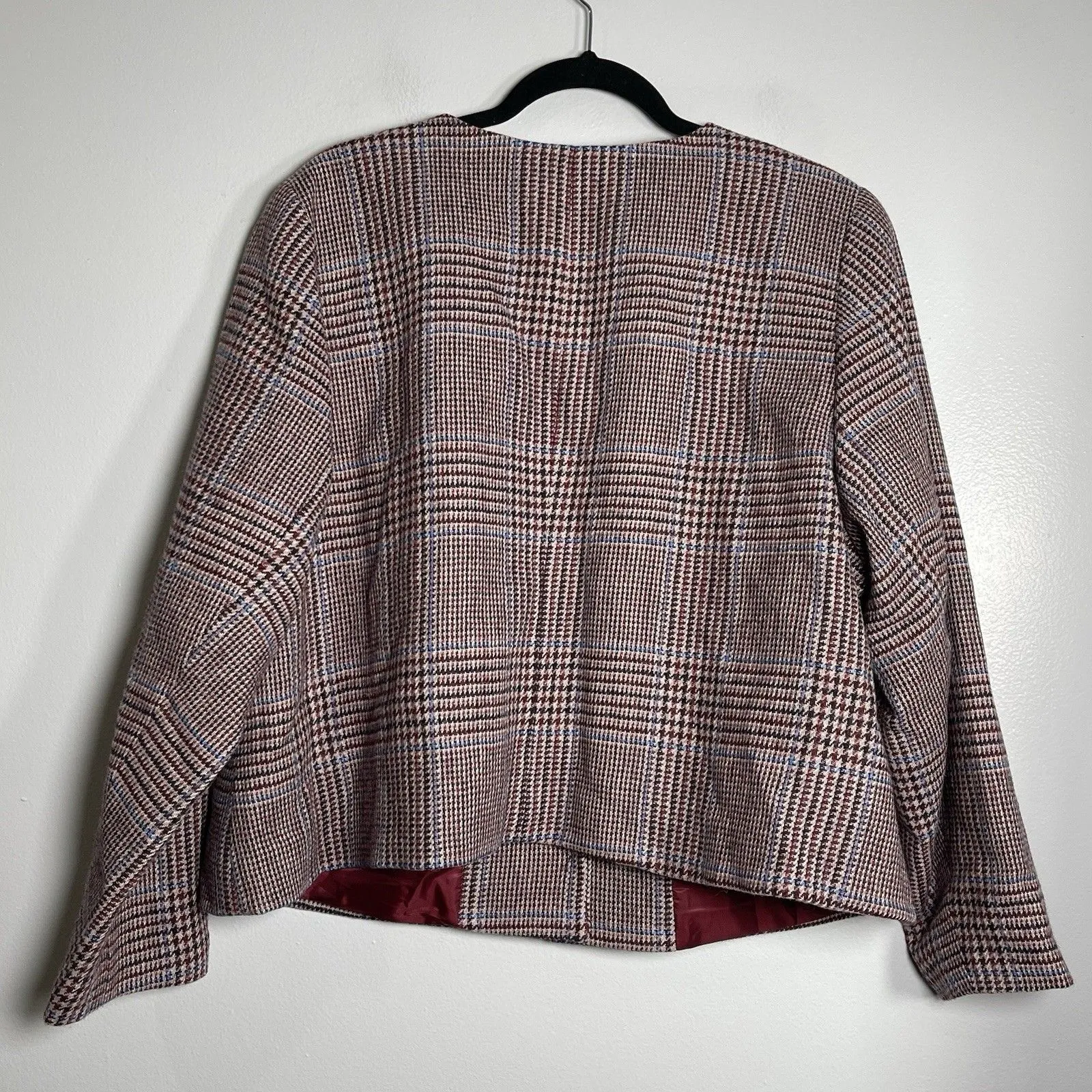 TALBOTS Shetland Crop Jacket Petite Plus Size 20WP Autumn Plaid Classic Preppy - Image 6
