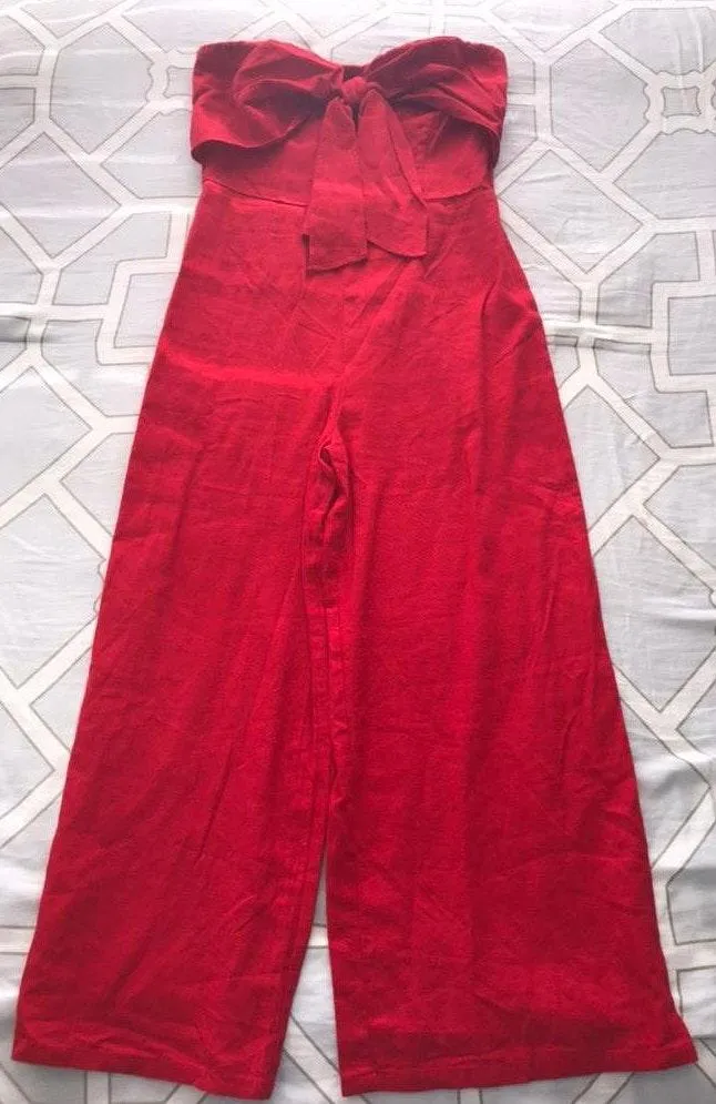 TJ Maxx Red Strapless Jumpsuit - Image 2