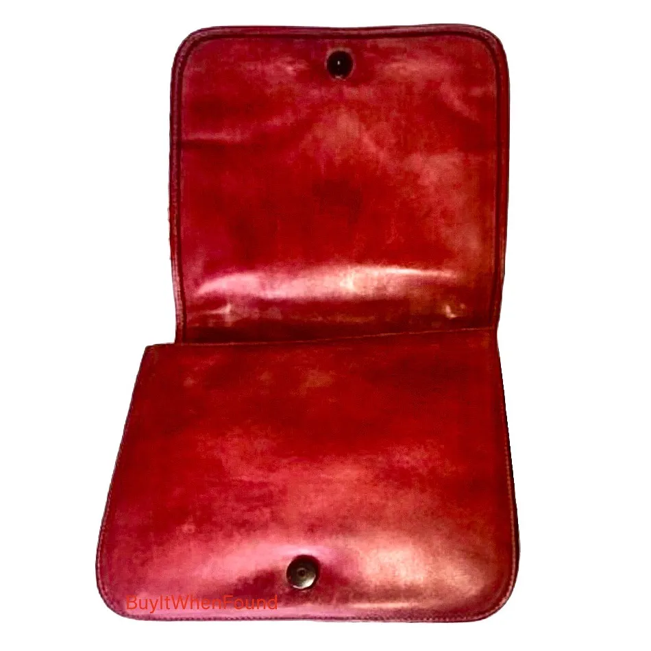 YSL YVES SAINT LAURENT Leather & Suede Art Deco Front Flap Messenger Bag COA - Image 7