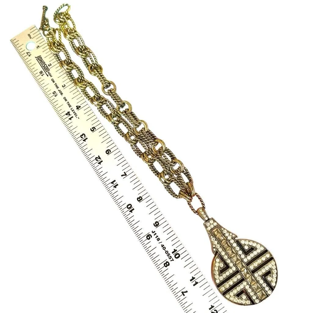 Heidi Daus “Chinoise Chic” Reversible Pendant Necklace – Swarovski Crystals & Bo Gold - Image 8