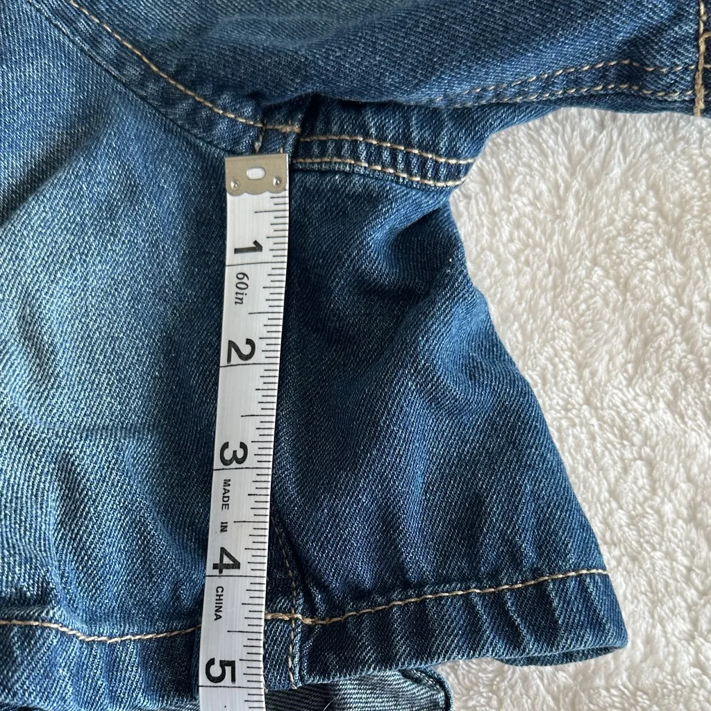 LEI Blue Denim Overalls Adjustable Straps Size Medium Juniors - Image 10