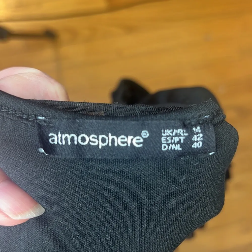 Atmosphere Black Ruffle Layered Tiered Cocktail Party Dress Size 10 - Image 4