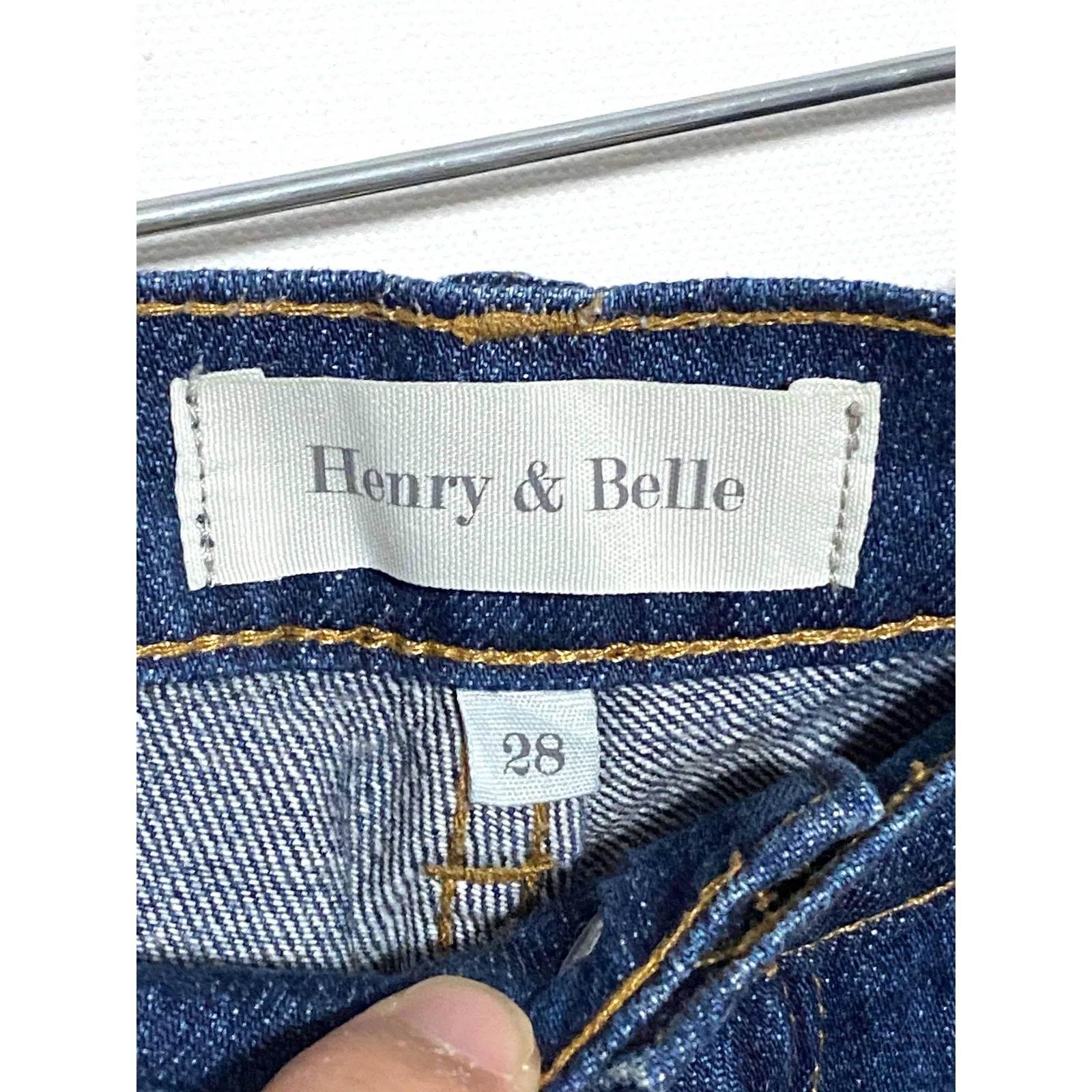 Henry & Belle Aidan Supima Cotton Whiskered Jeans 28 Preppy Casual Neutral Basic Blue - Image 6