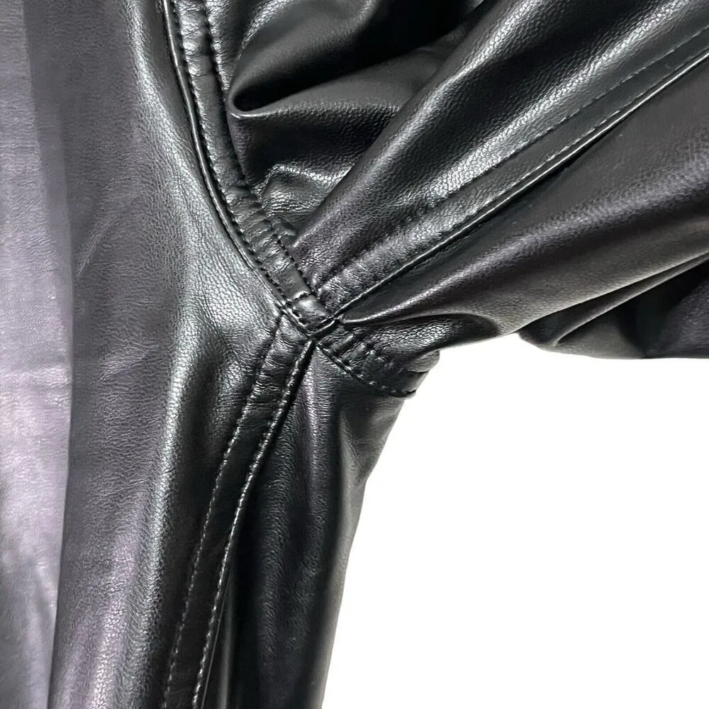 Abercrombie & Fitch 90s Straight Pants Vegan Leather Women’s Size 25 Black - Image 8